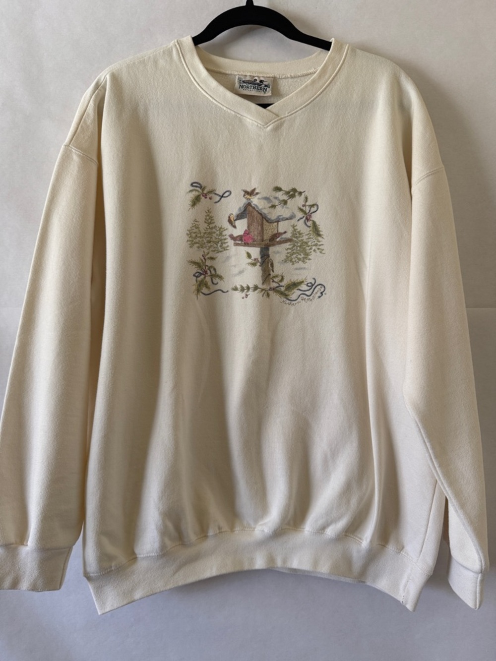 Vintage Northern Reflections Bird Graphic Sweater Size XL Cozy Cabin Cottagecore